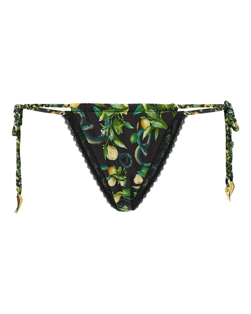 Roberto Cavalli Bikinihöschen mit Zitrus-Print - Schwarz Schwarz