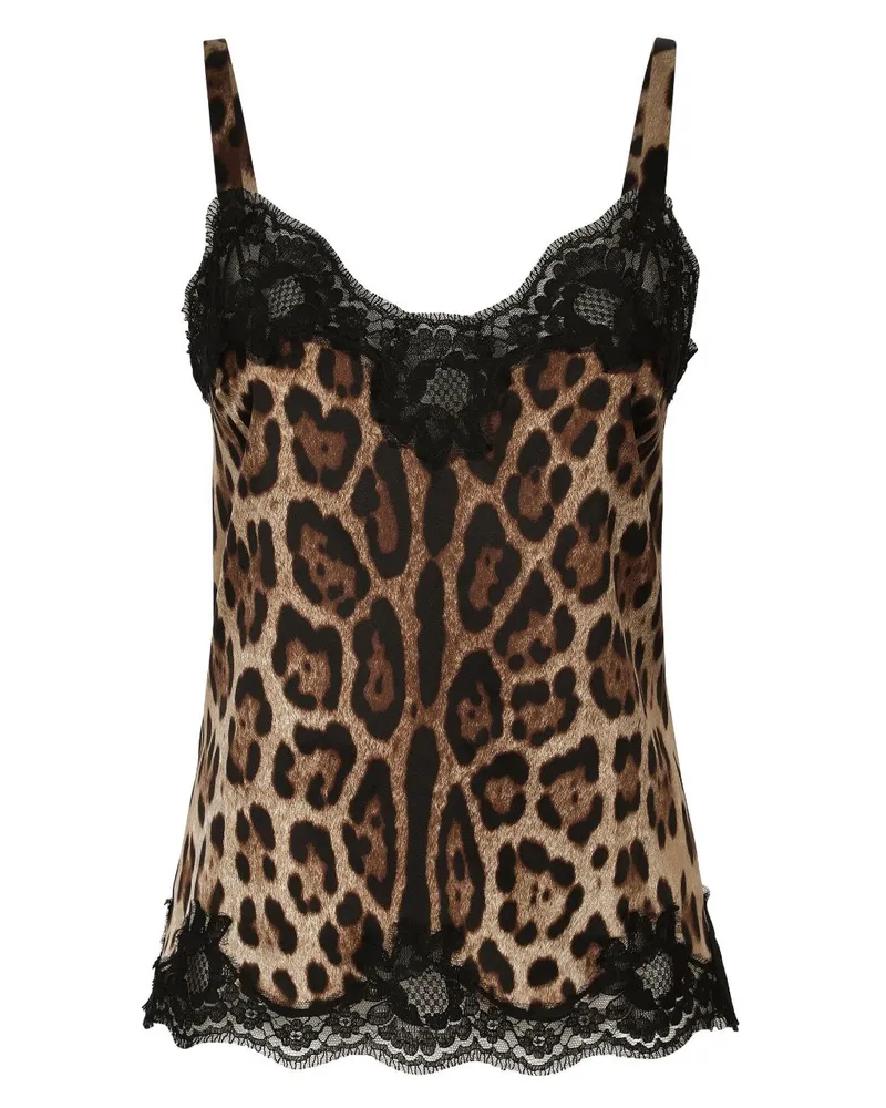 Dolce & Gabbana Camisole-Top mit Leoparden-Print - Braun Braun