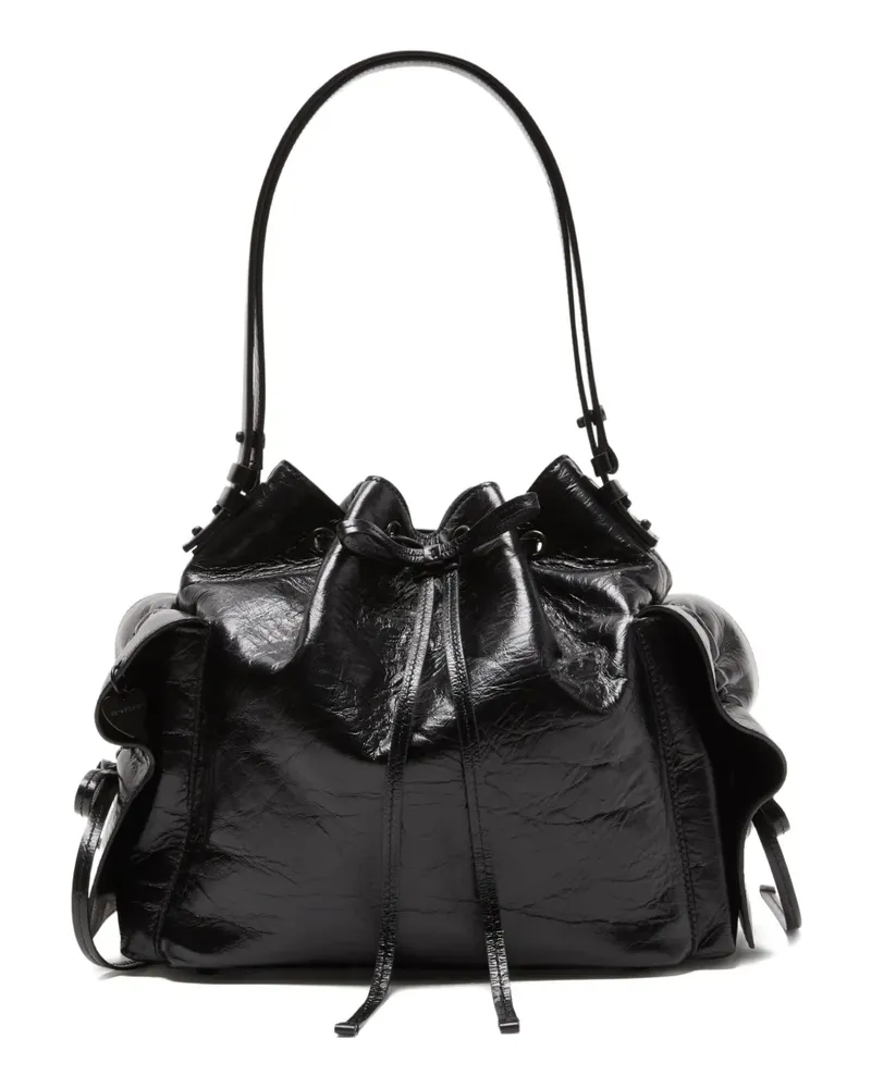 Acne Studios Schultertasche mit Kordelzug - Schwarz Schwarz