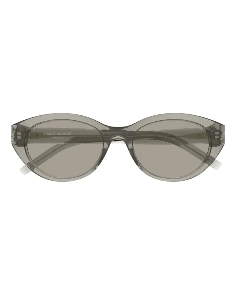 Saint Laurent Sonnenbrille mit ovalem Gestell - Grau Grau