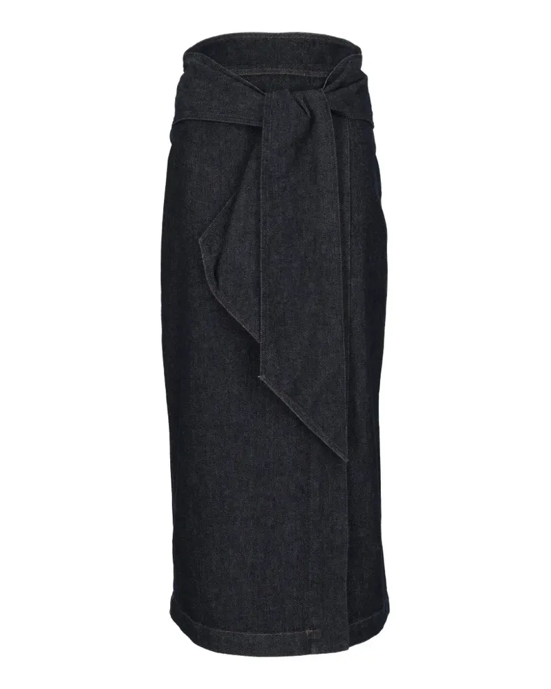 Emporio Armani tie-waist wrap midi skirt - Blau Blau