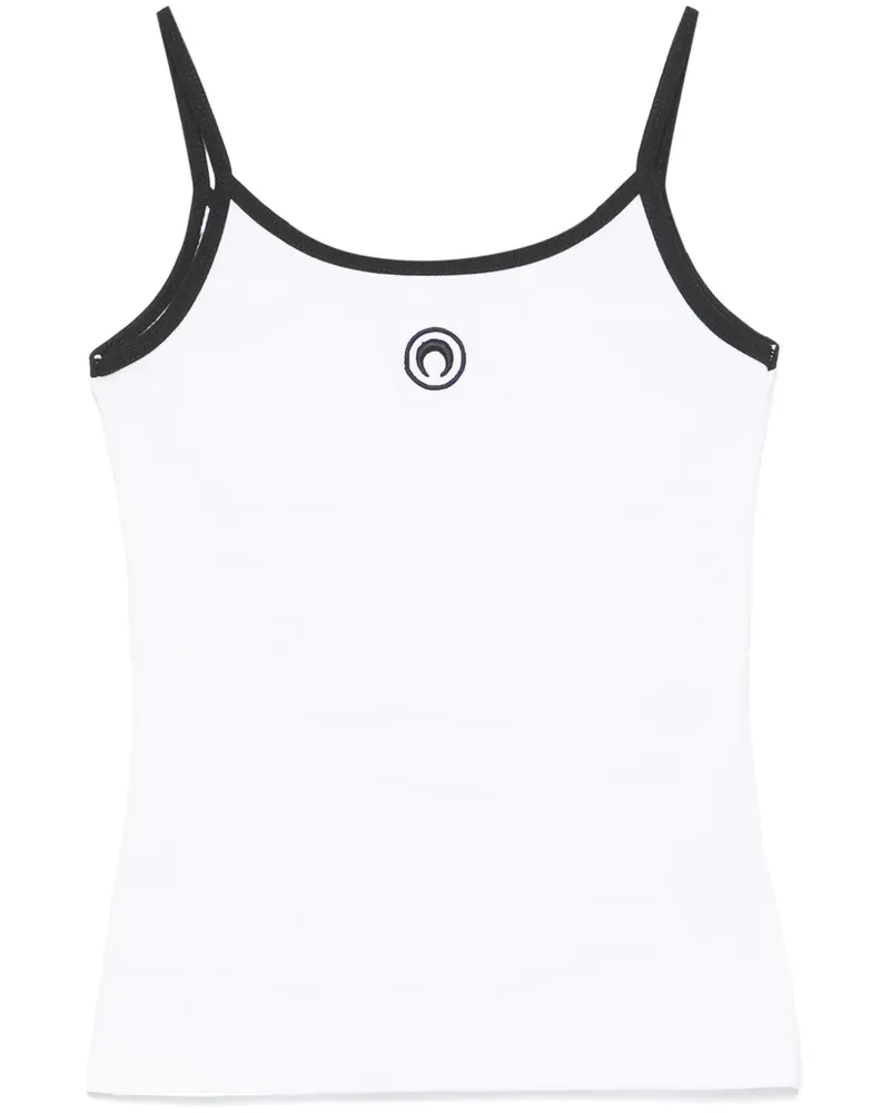 Marine Serre Geripptes Moon Logo Tanktop - Weiß Weiß