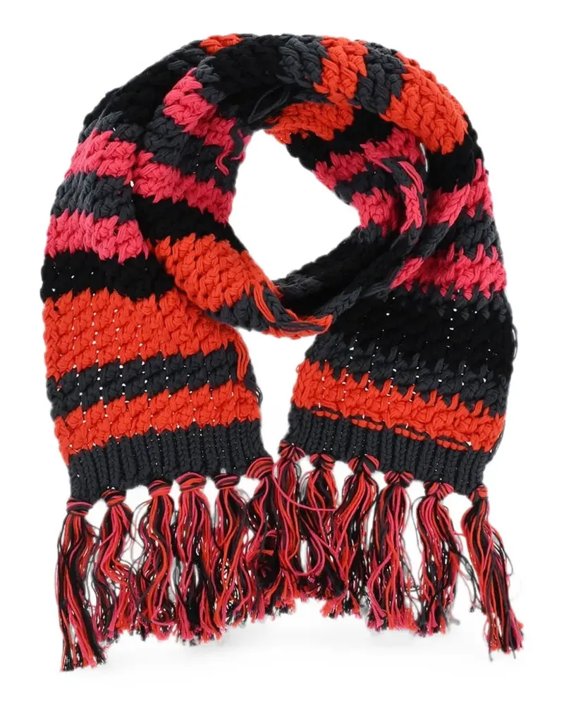 Dsquared2 striped fringed scarf - Orange Orange
