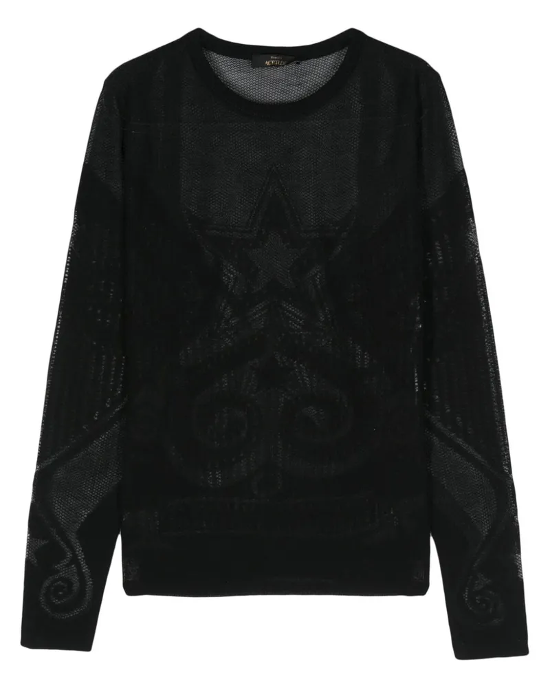 Twin-Set Pullover mit Stern-Jacquardmuster - Schwarz Schwarz