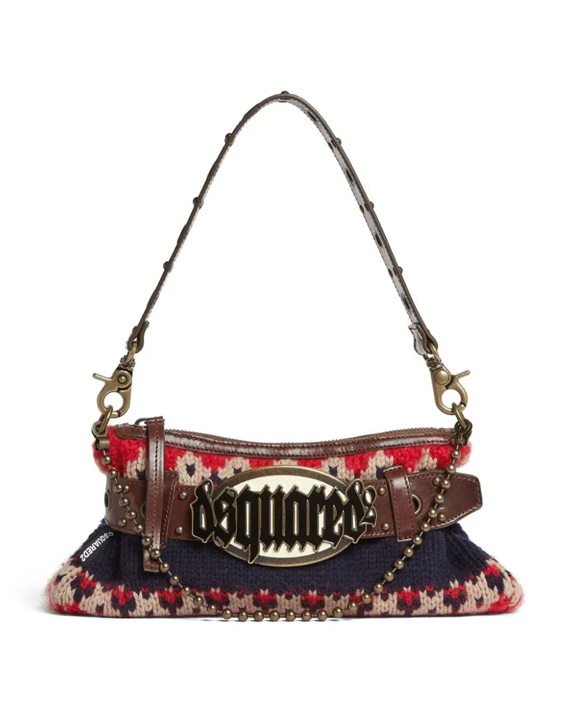 Dsquared2 Gestrickte Schultertasche Blau