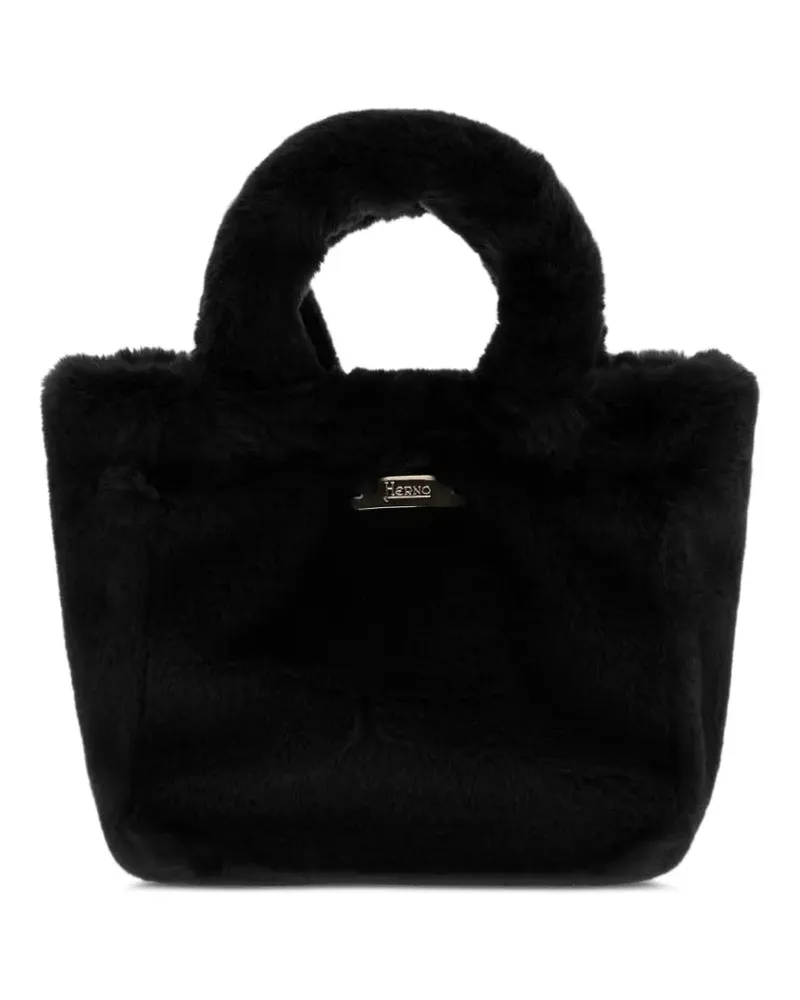 Herno Shopper aus Faux Fur - Schwarz Schwarz