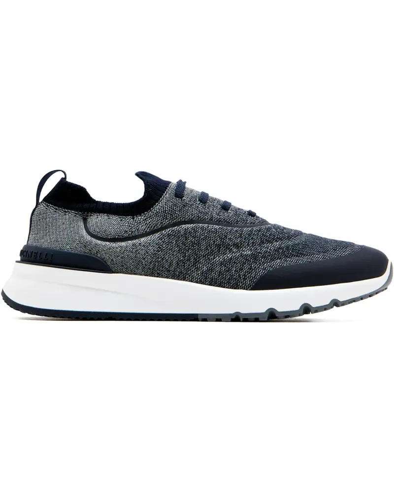 Brunello Cucinelli Sneakers in Strickoptik - Blau Blau
