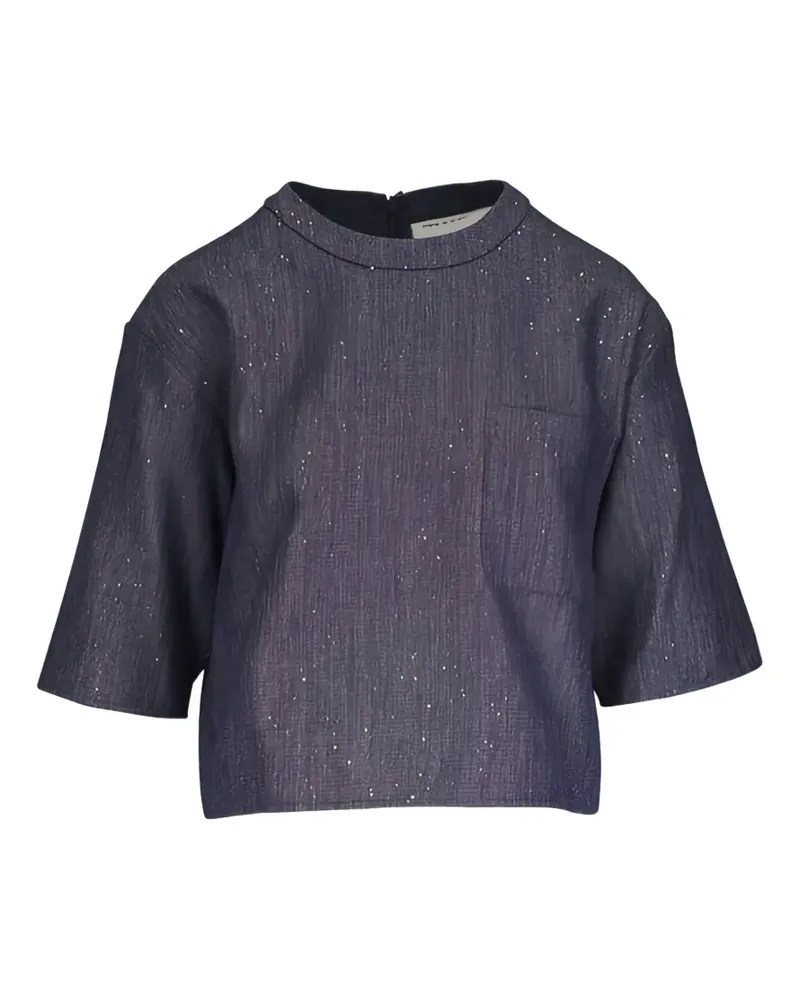 TWP zip-up blouse - Blau Blau