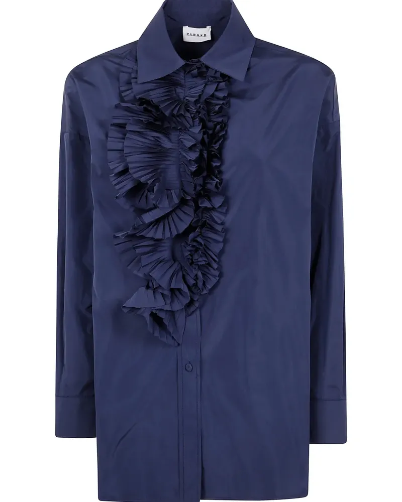 P.A.R.O.S.H. P.A.R.O H. Bluse mit Rüschendetail - Blau Blau