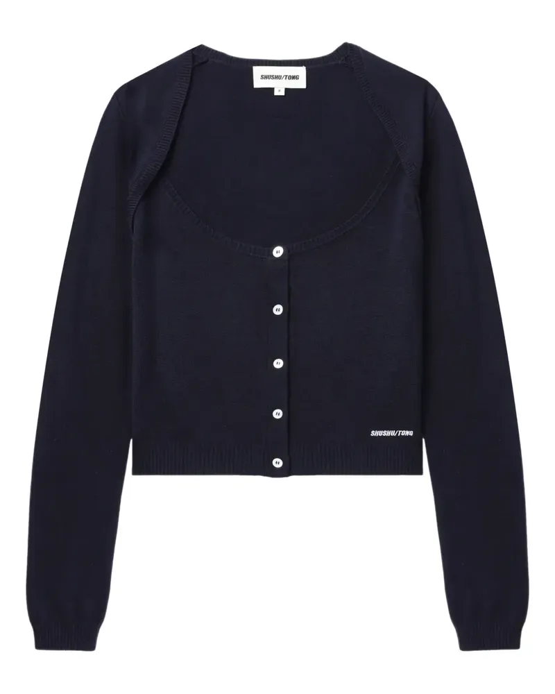 SHUSHU/TONG Cardigan aus Seiden-Kaschmirgemisch - Blau Blau