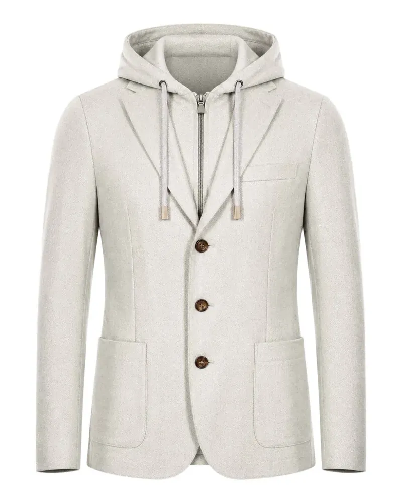 Eleventy layered-effect hooded blazer - Grau Grau
