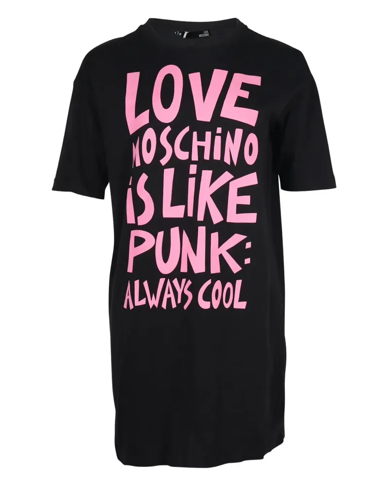 Moschino T-Shirtkleid mit grafischem Print - Schwarz Schwarz