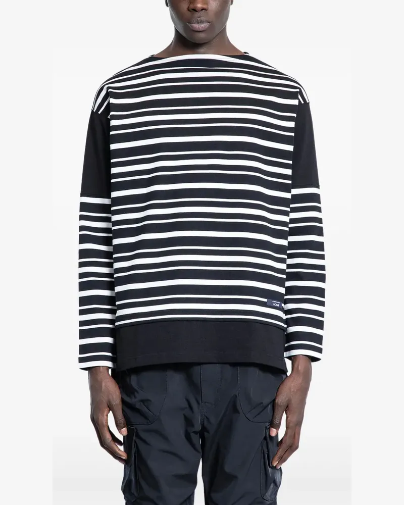 Comme des Garçons Gestreiftes Langarmshirt - Schwarz Schwarz