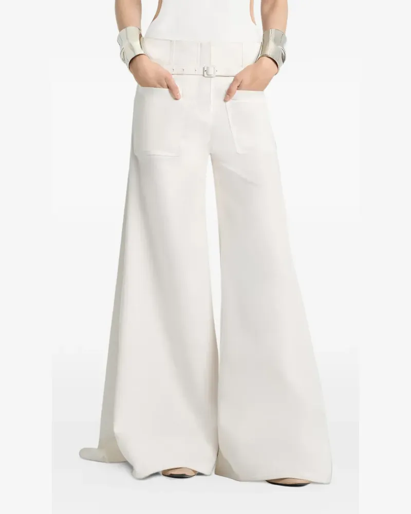 Courrèges Palazzohose mit Logo - Weiß Weiß