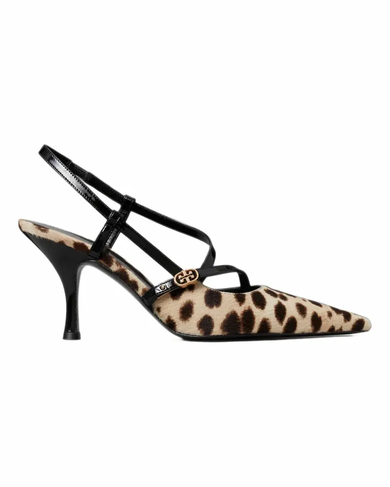 Tory Burch Double T Pumps mit Geparden-Print - Nude Nude