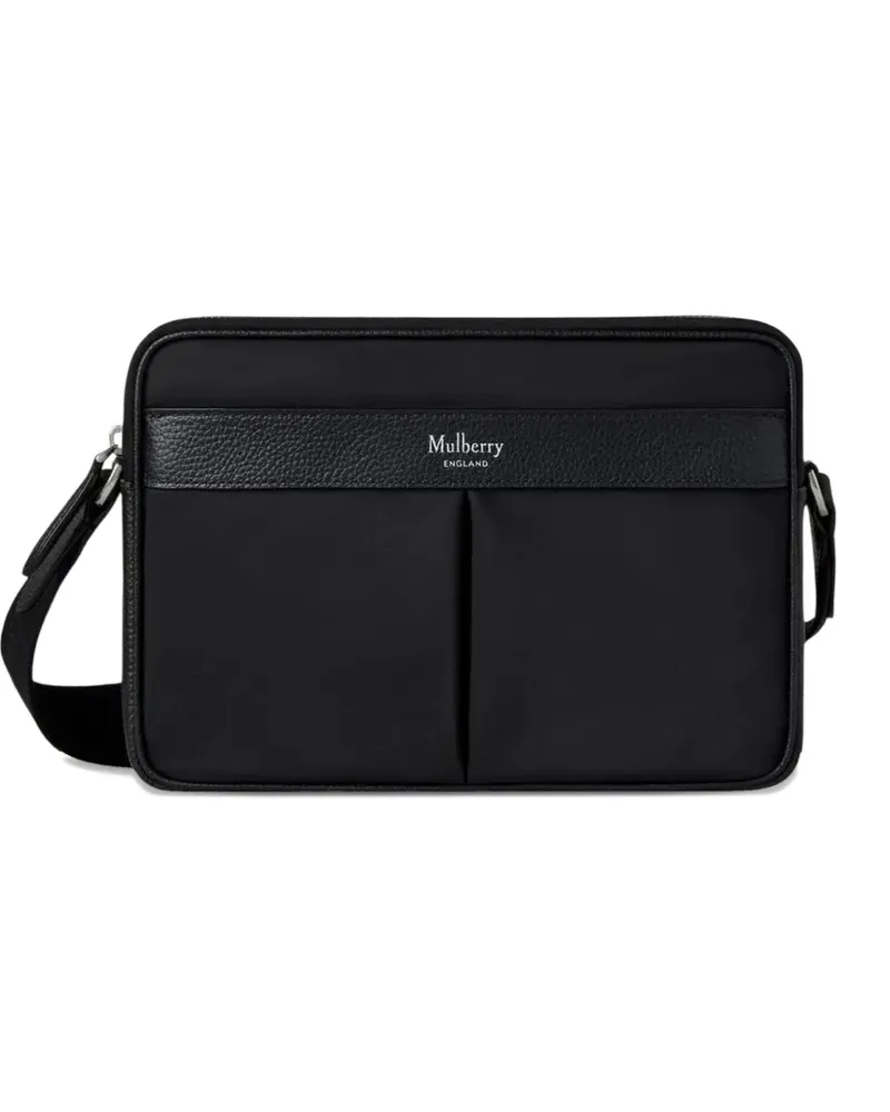 Mulberry leather-trimmed messenger bag - Schwarz Schwarz
