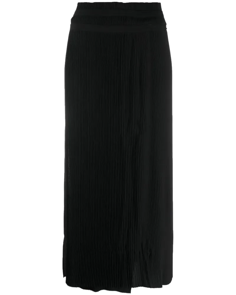 Henrik Vibskov High-Waist-Midirock mit Falten - Schwarz Schwarz