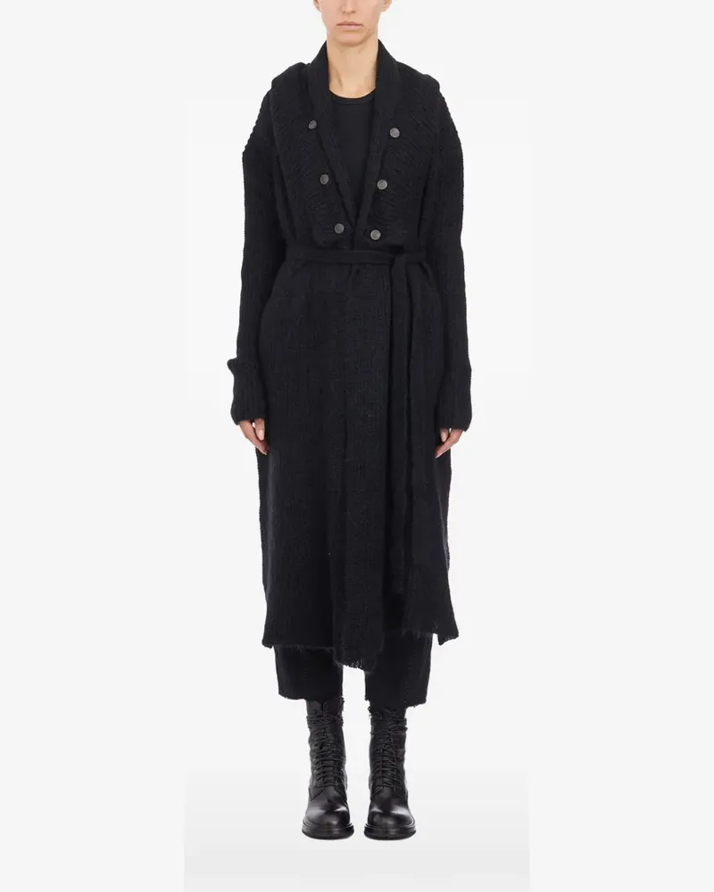 Masnada hooded belted cardi-coat - Schwarz Schwarz