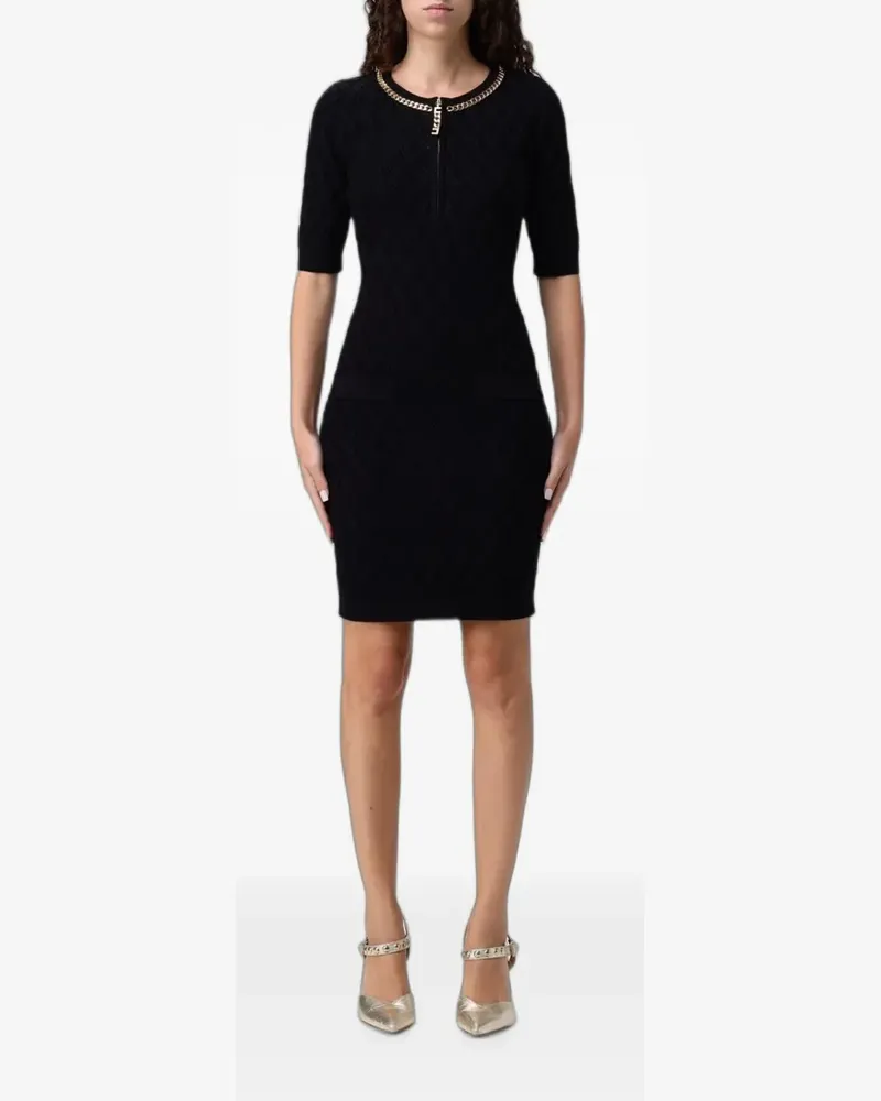 Elisabetta Franchi mini chain-link detail knit dress - Schwarz Schwarz