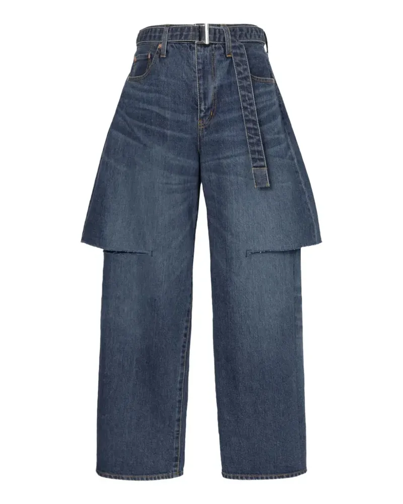 Sacai Jeans im Layering-Look - Blau Blau