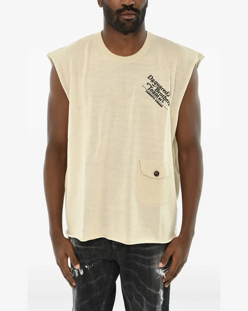 Dsquared2 logo-print vest - Nude Nude