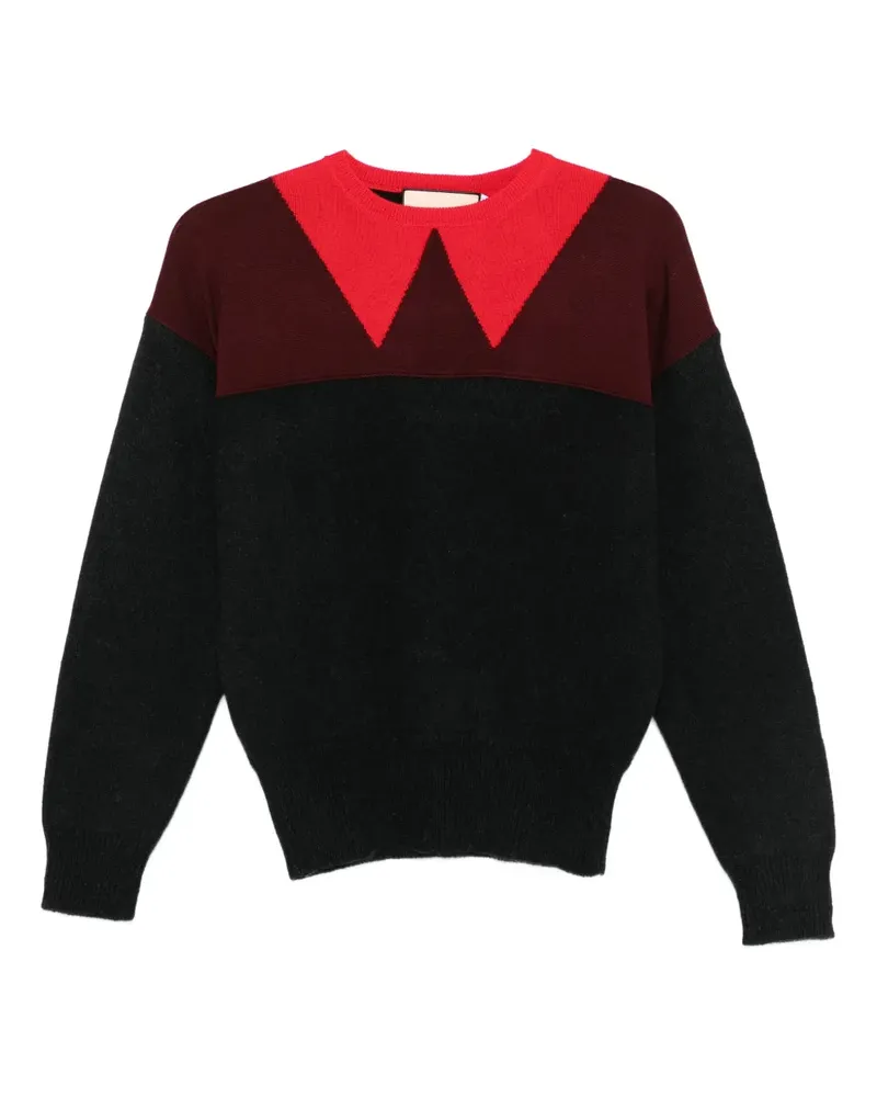 PLAN C Pullover in Colour-Block-Optik - Grau Grau