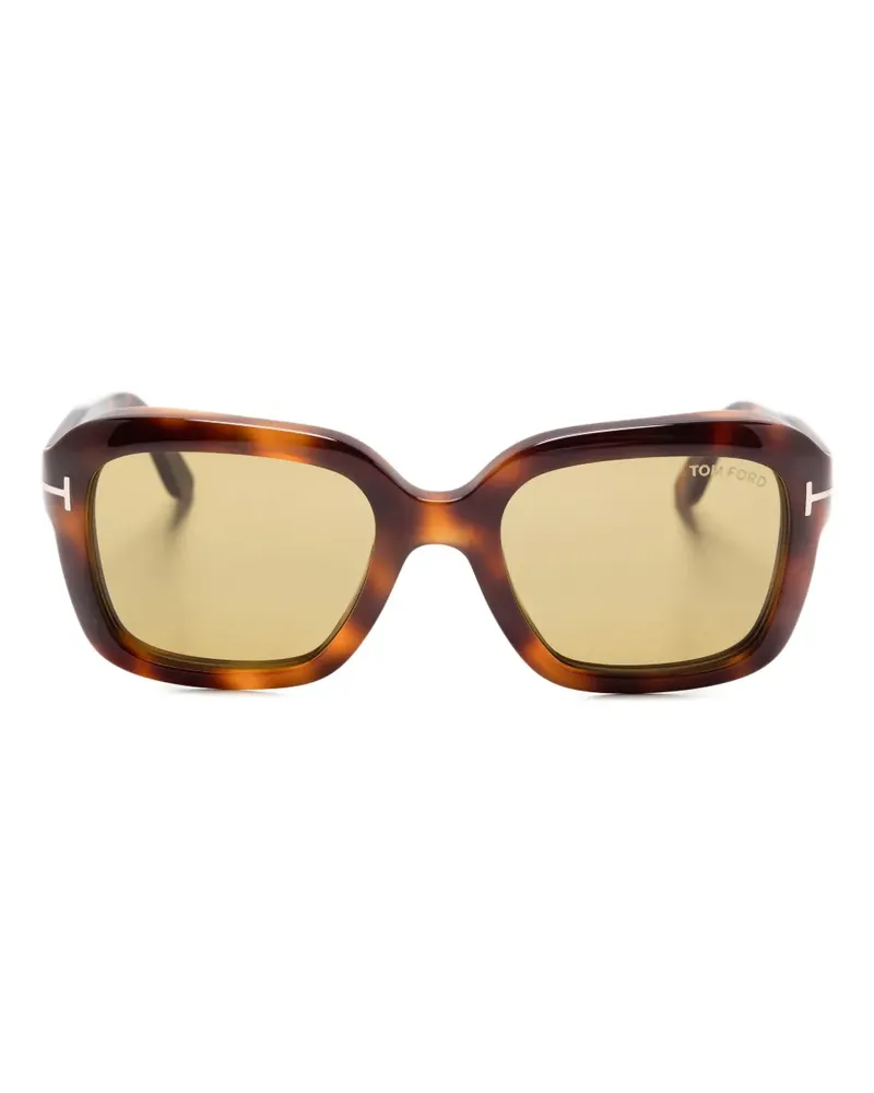 Tom Ford Sonnenbrille mit eckigem Gestell - Braun Braun