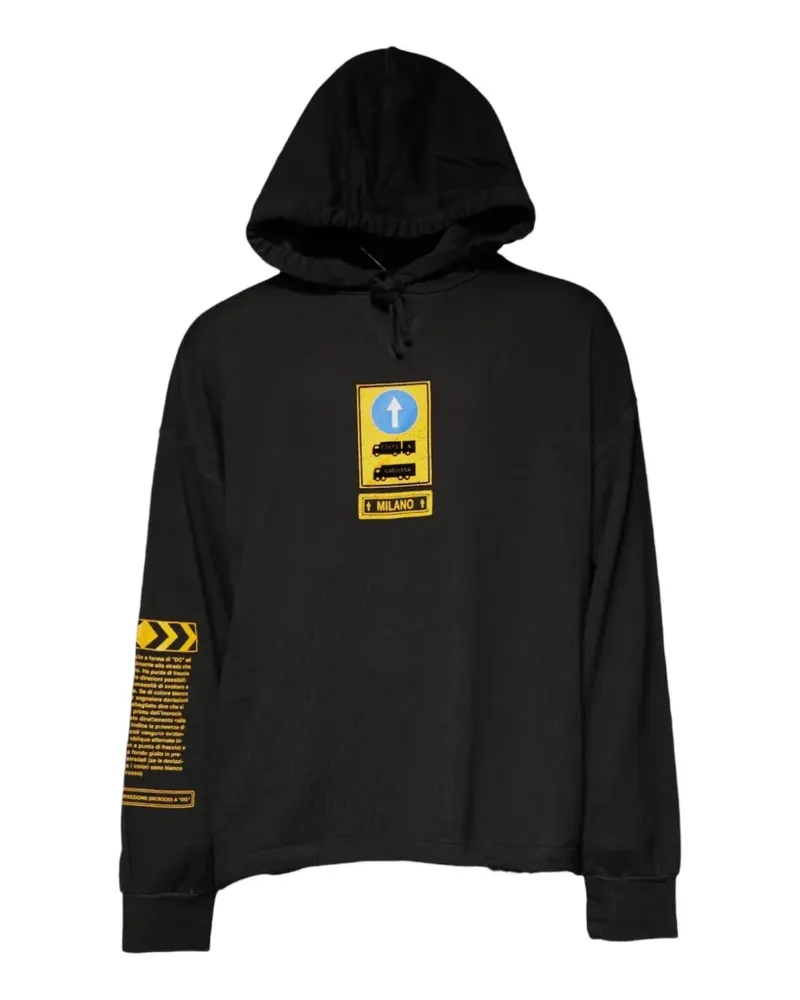 Dolce & Gabbana Hoodie mit grafischem Print - Schwarz Schwarz