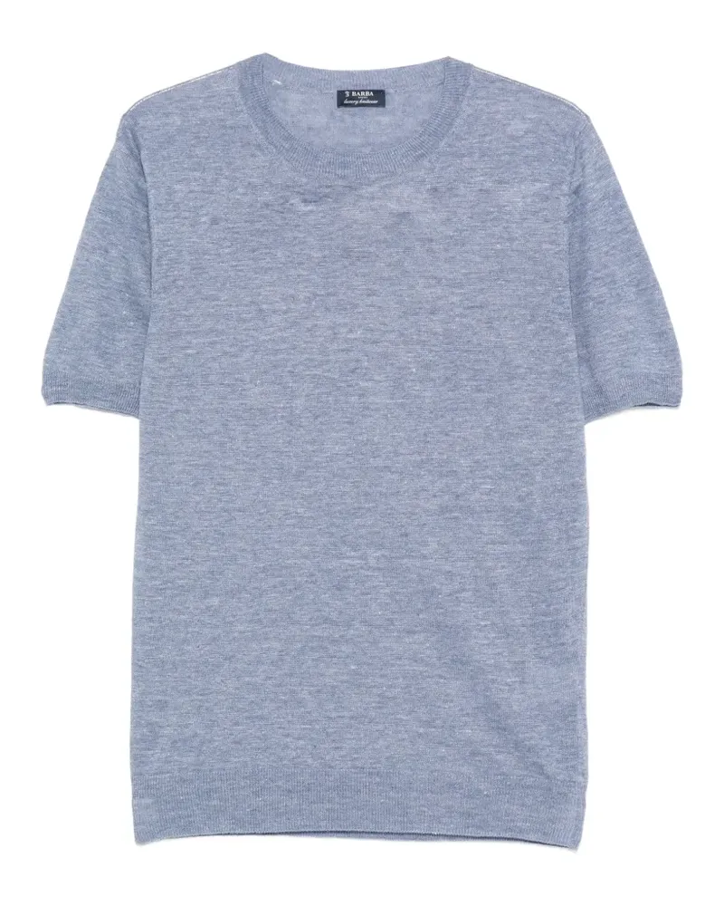 BARBA T-Shirt aus Leinen - Blau Blau
