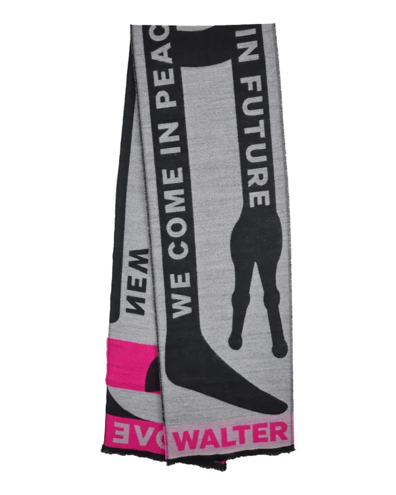 Walter van Beirendonck New Schal aus grafischem Jacquard - Grau Grau