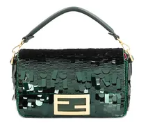 Mini Baguette Tote Bag mit Pailetten - Grün