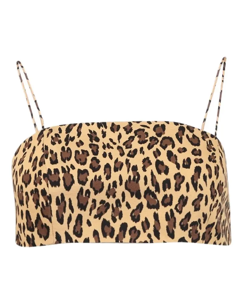 Adam Lippes leopard-print bandeau top - Nude Nude