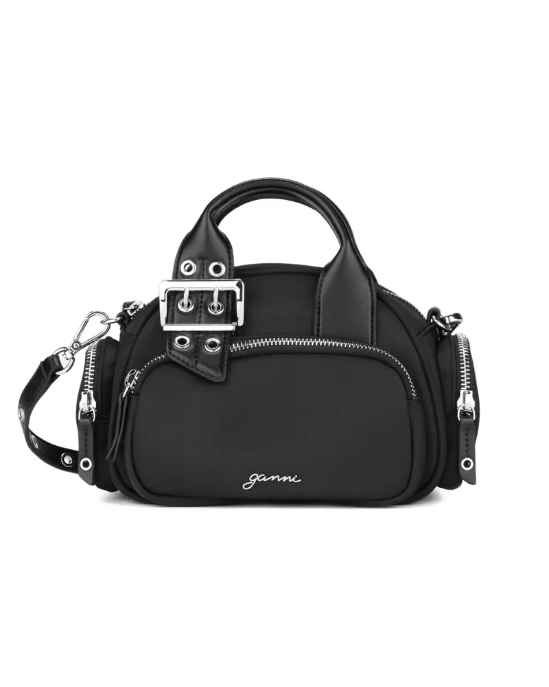 Ganni Handtasche mit Logo-Print - Schwarz Schwarz