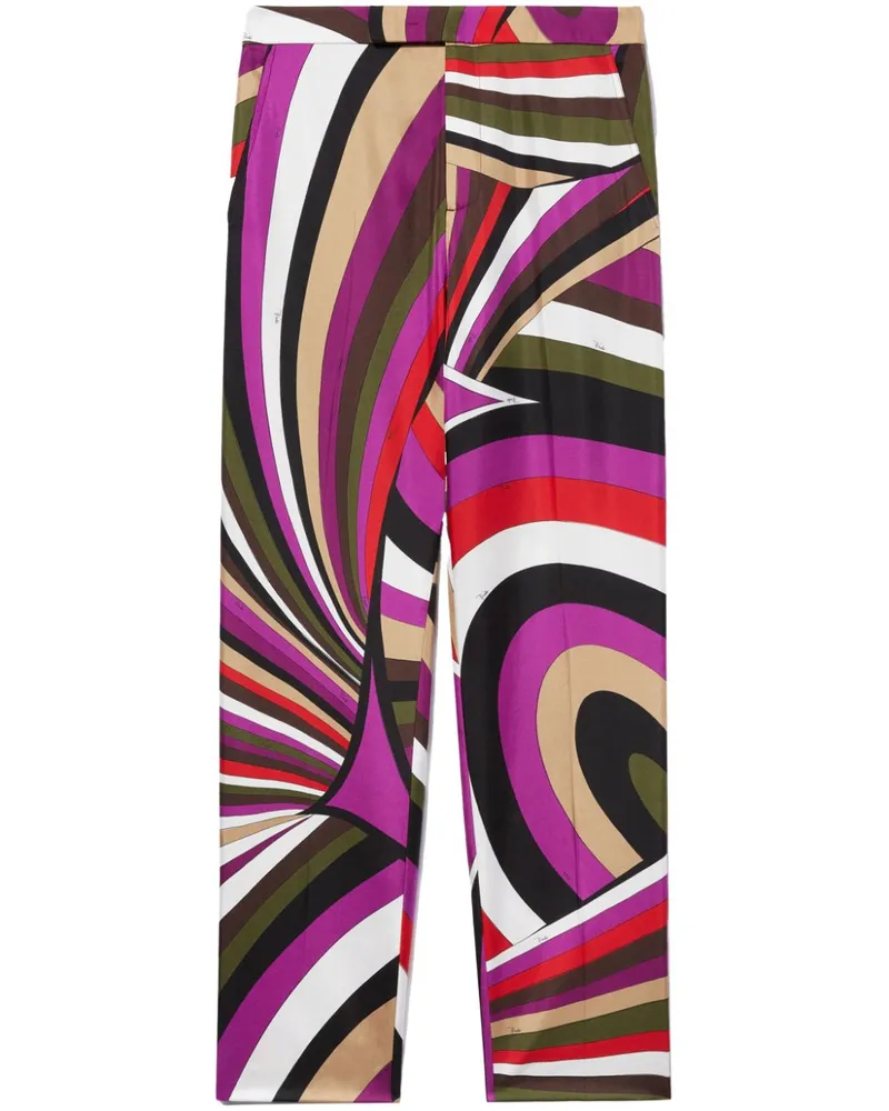 Emilio Pucci Hose aus Seide mit abstraktem Print - Rosa Rosa