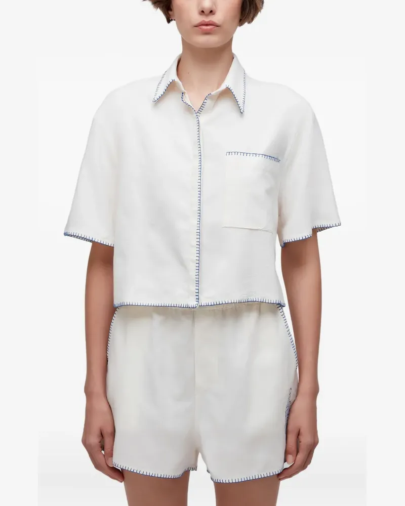 Osklen Hemd mit Kontrastnähten - Weiß Weiß