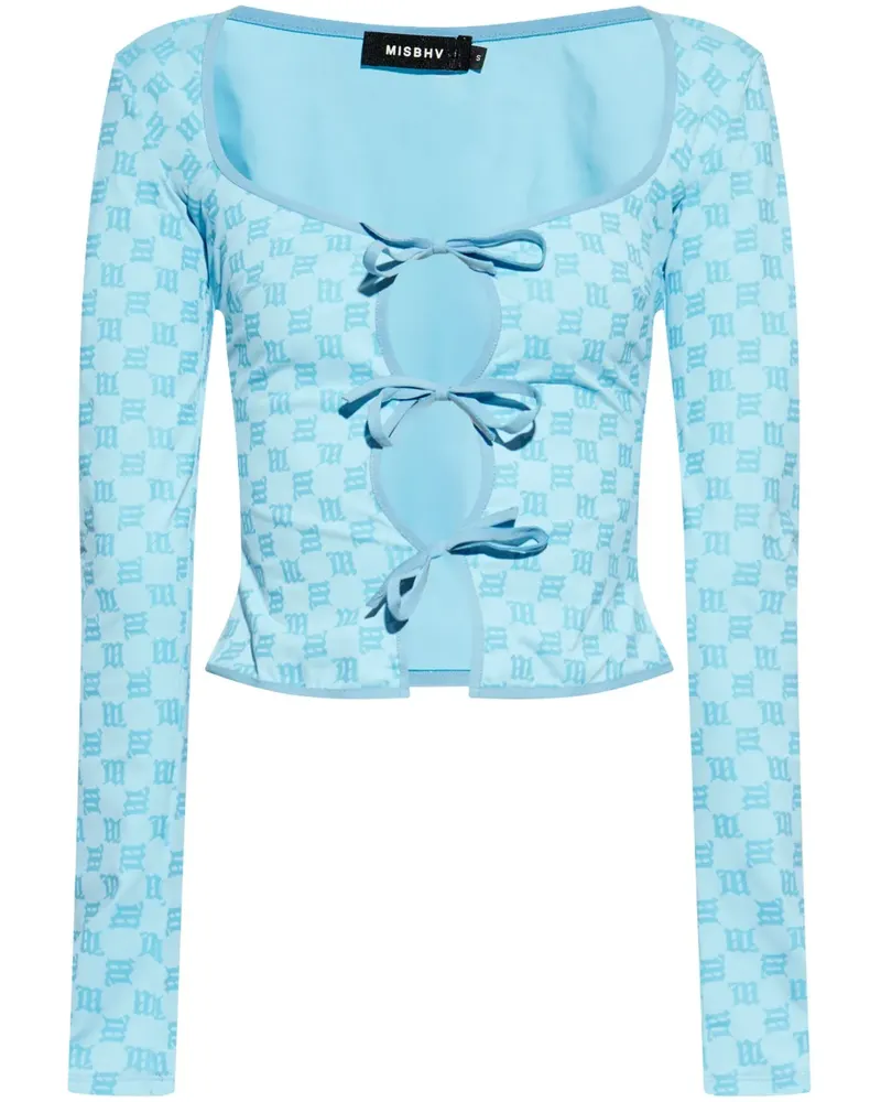 MISBHV Cropped-Top mit Monogramm - Blau Blau