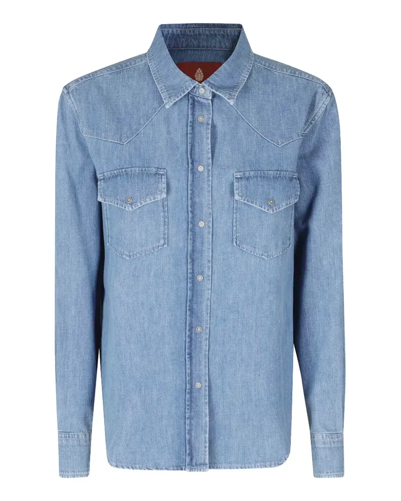 Dondup Jeanshemd im Western-Look - Blau Blau