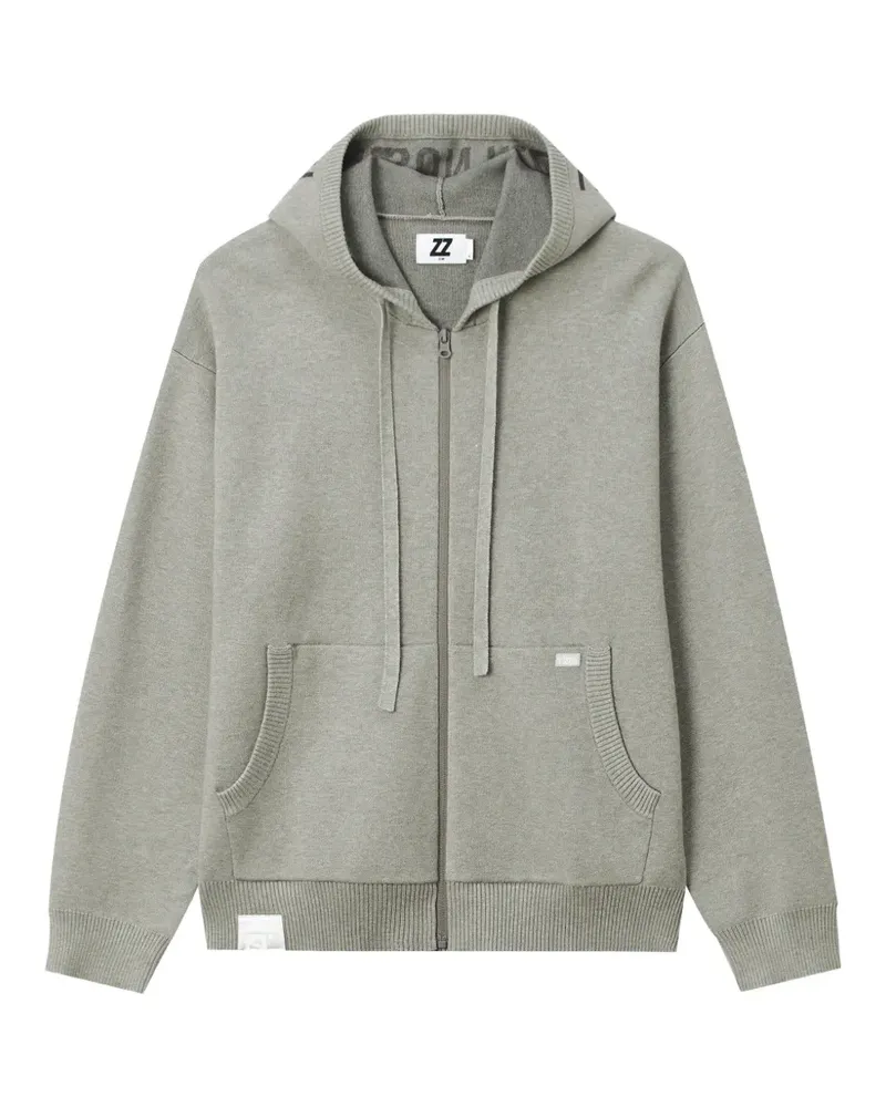 Izzue Kapuzenjacke mit Logo-Print - Grau Grau
