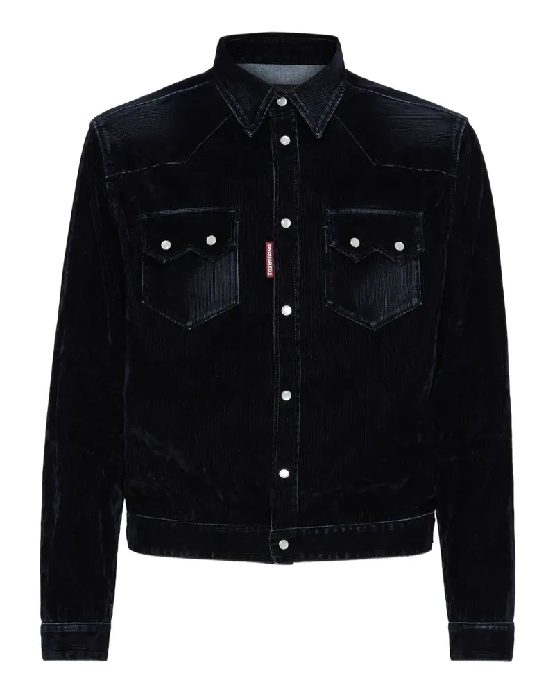 Dsquared2 Beflockte Jeansjacke - Blau Blau