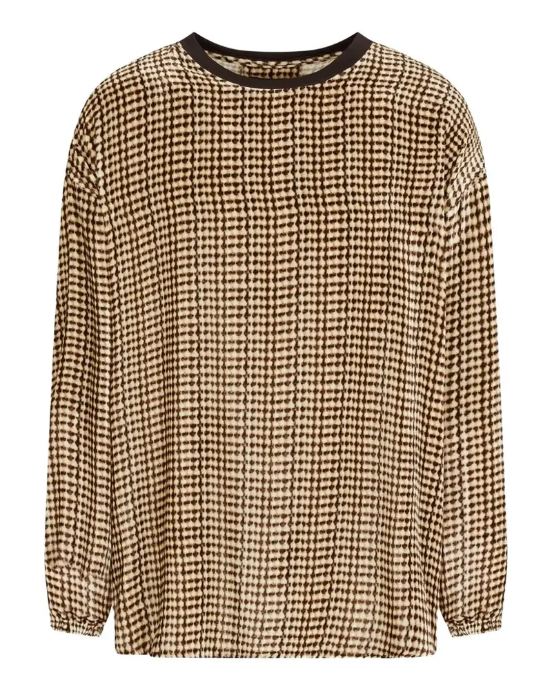 Giorgio Armani check-pattern long-sleeve shirt - Nude Nude