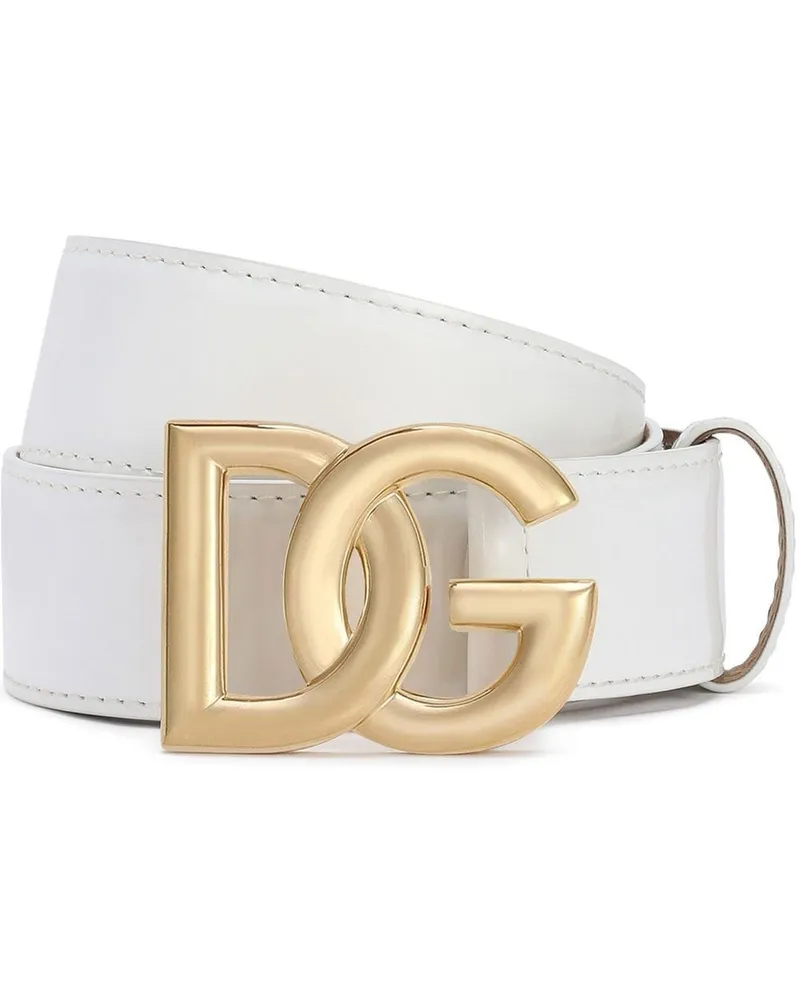 Dolce & Gabbana Gürtel aus Leder - Weiß Weiß