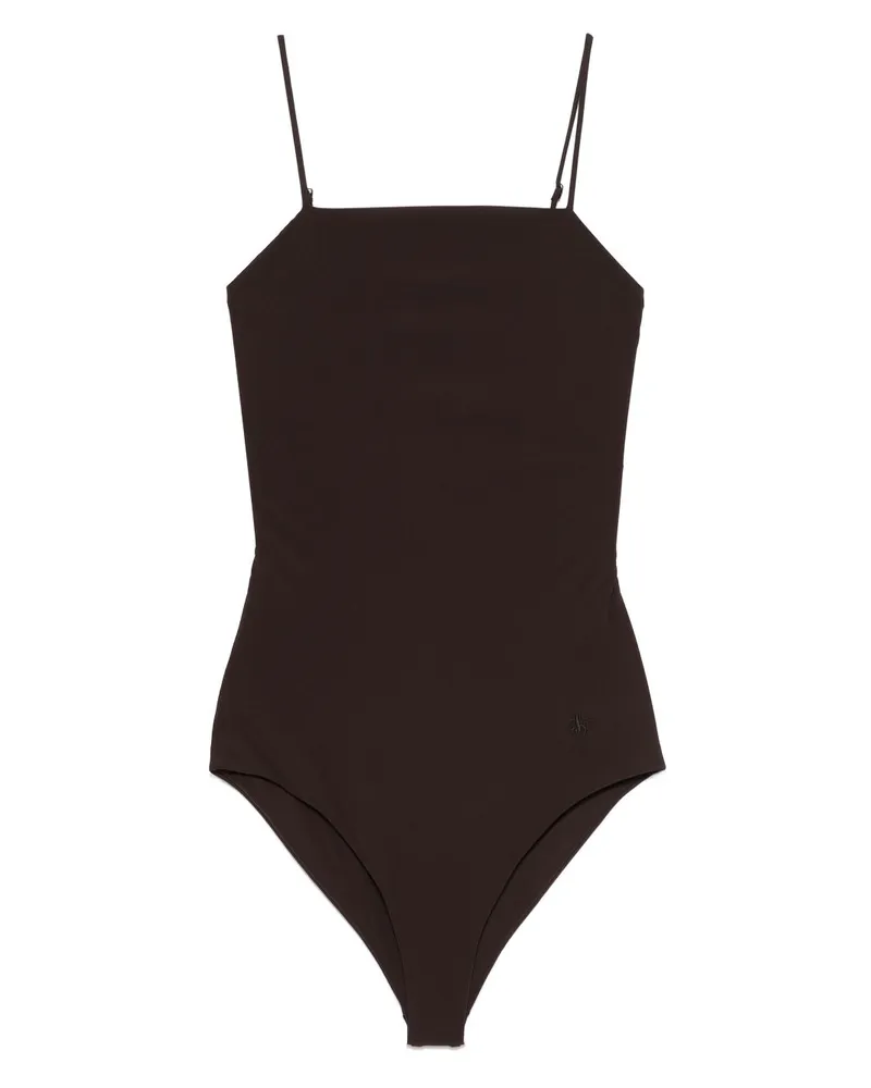 Jil Sander Badeanzug mit Logo-Stickerei - Braun Braun