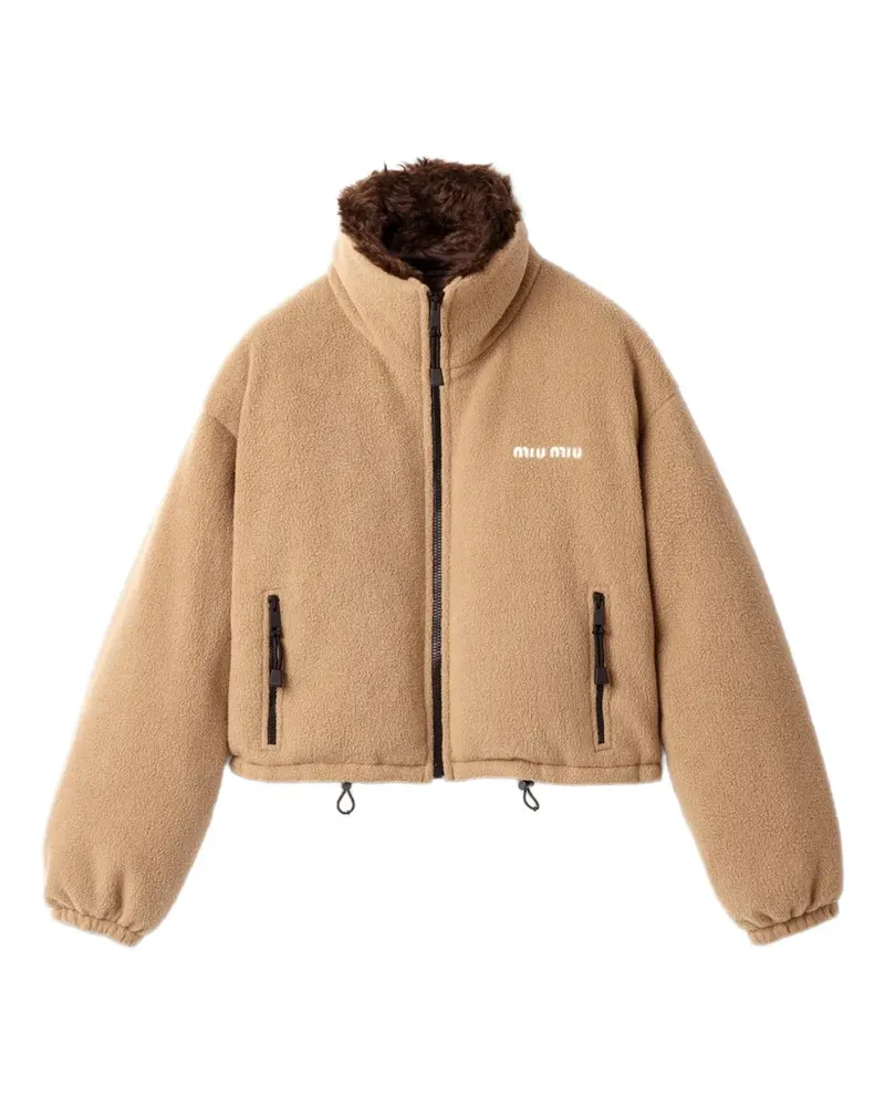 Miu Miu Daunenjacke aus Fleece - Nude Nude
