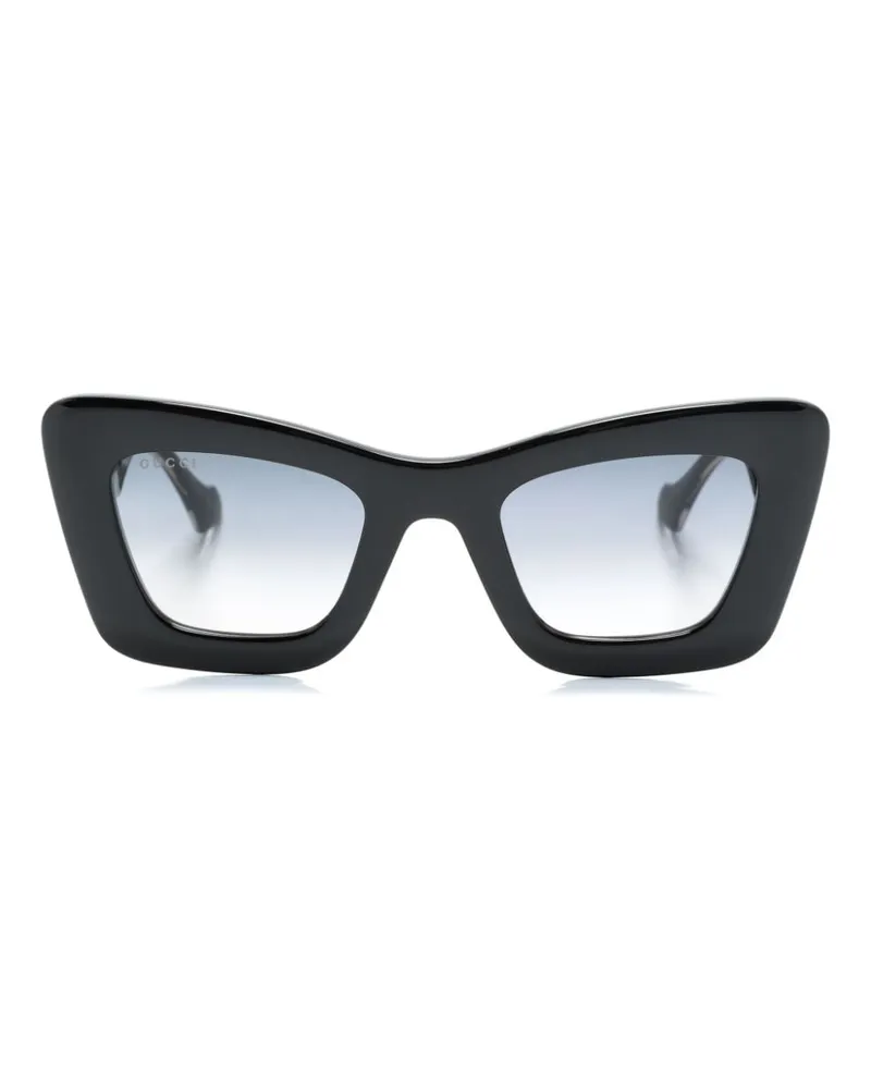 Gucci Sonnenbrille mit Butterfly-Gestell - Schwarz Schwarz