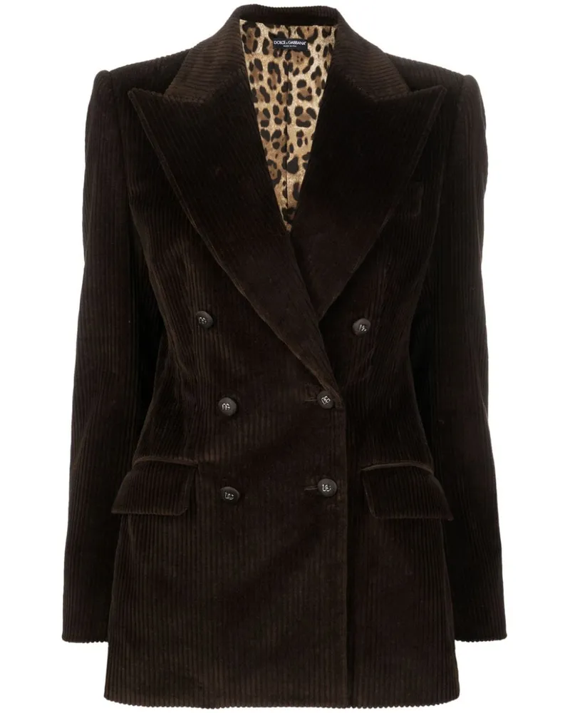 Dolce & Gabbana Schmales Kleid mit Leoparden-Print - Braun Braun