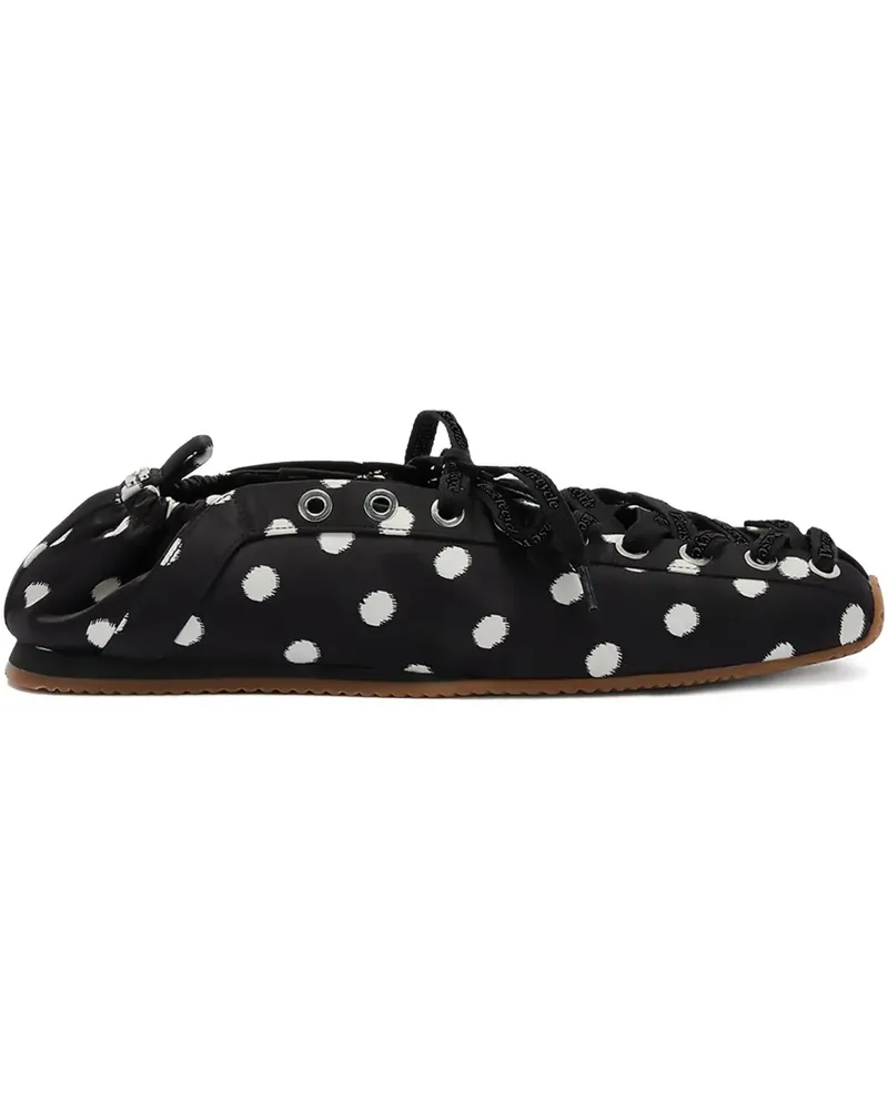 Ganni Ballerinas mit Polka Dots - Schwarz Schwarz