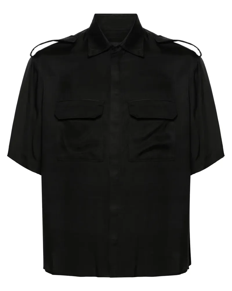 Neil Barrett Kurzärmeliges Hemd mit Schulterklappen - Schwarz Schwarz