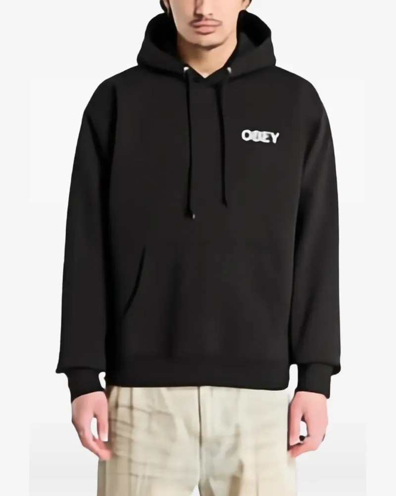 Obey Doberman print hoodie - Schwarz Schwarz