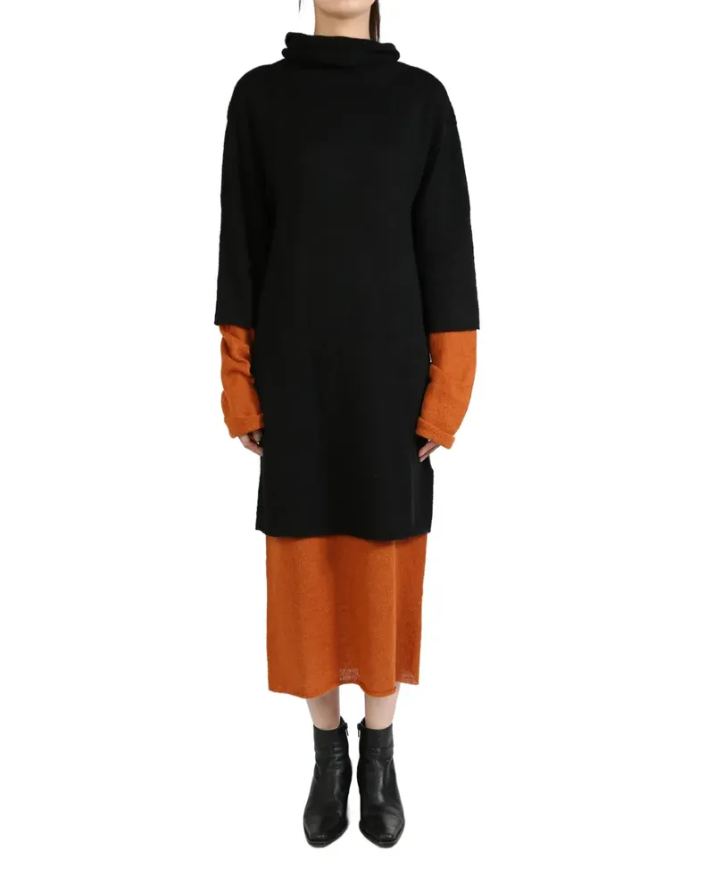 Issey Miyake layered midi dress - Schwarz Schwarz