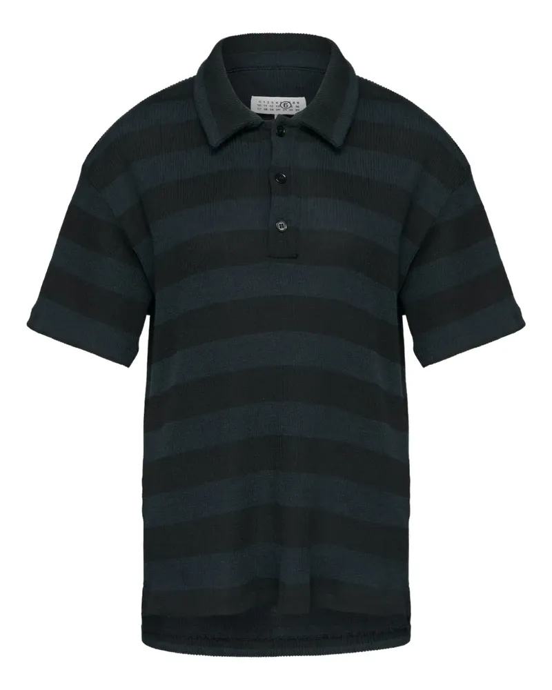Maison Margiela Gestreiftes Poloshirt - Schwarz Schwarz